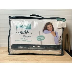 SquishPillow Original Standard Firm Bed Pillow Ultra Soft with Pillow Case